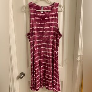 NWOT Athleta tank dress 1X Pink tie dye